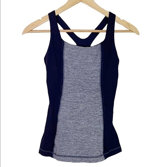 3/$30 Lululemon Get Fit Tank Top Heathered Deep Indigo Women’s Size 6 - Picture 3 of 12